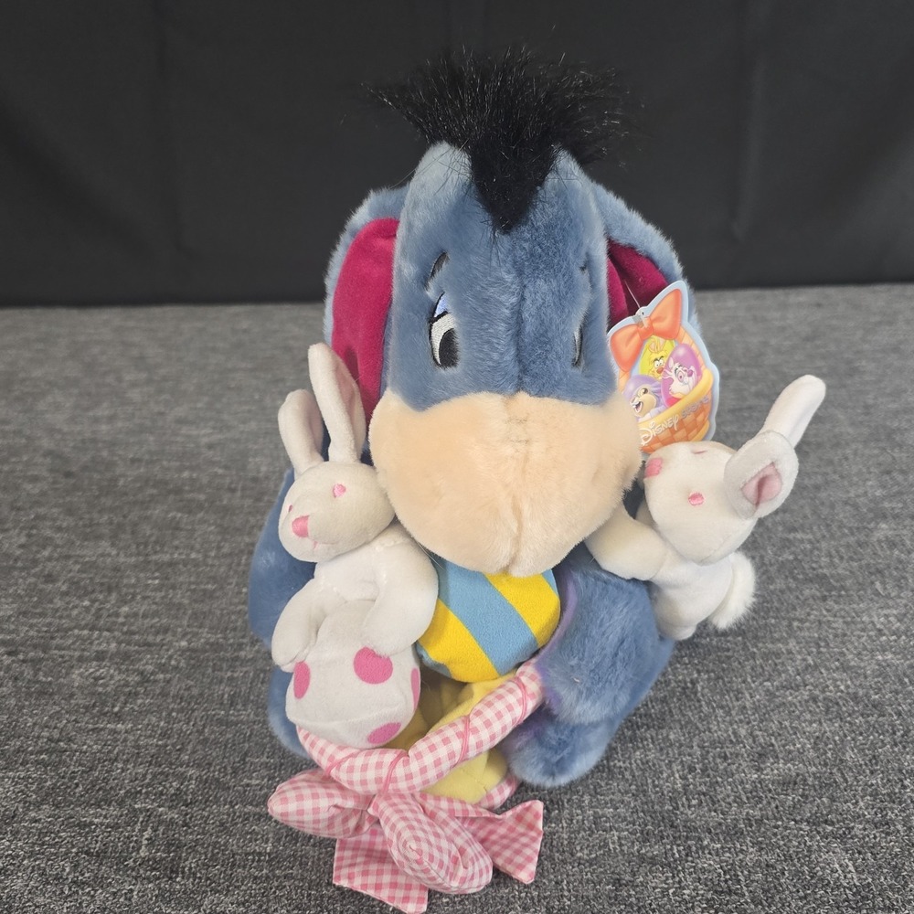 Disney Store Easter Eeyore with Friends 12 inch Plush Basket Bunnies DN00504